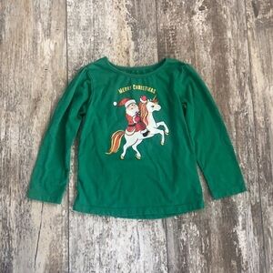 Green Kids Christmas Unicorn Shirt Size 2T